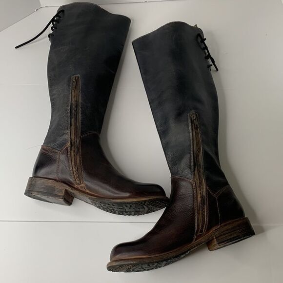 Bed Stu Manchester tall dark brown distressed leather riding boots - Picture 13 of 14